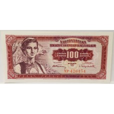 YUGOSLAVIA 1955 . ONE HUNDRED 100 DINARA BANKNOTE 
